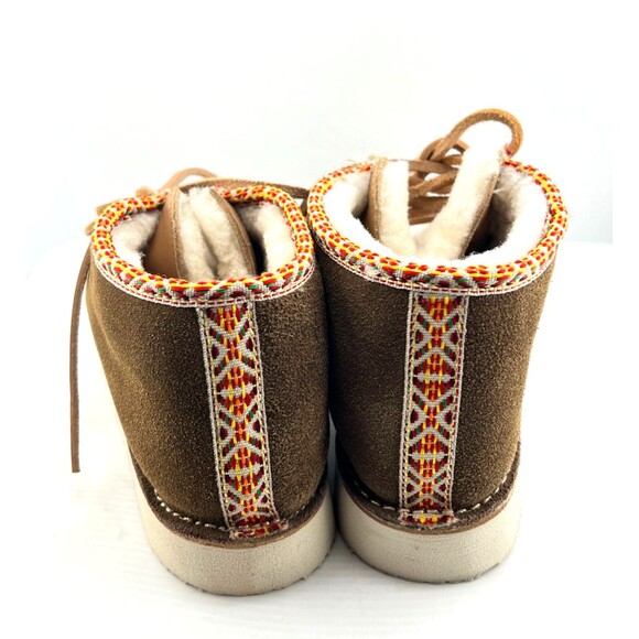 NIB $425 BEEK Alpine Swift Womens 8 Suede Shearling Ankle Boots Booties Chestnut - Picture 5 of 12